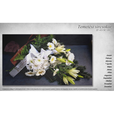 Temetési sírcsokor - Fehér árnyalatú virágokból (002)