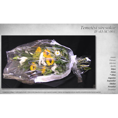 Temetési sírcsokor - Fehér és sárga árnyalatú virágokból (003)