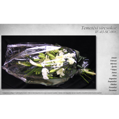 Temetési sírcsokor - Fehér árnyalatú virágokból (008)